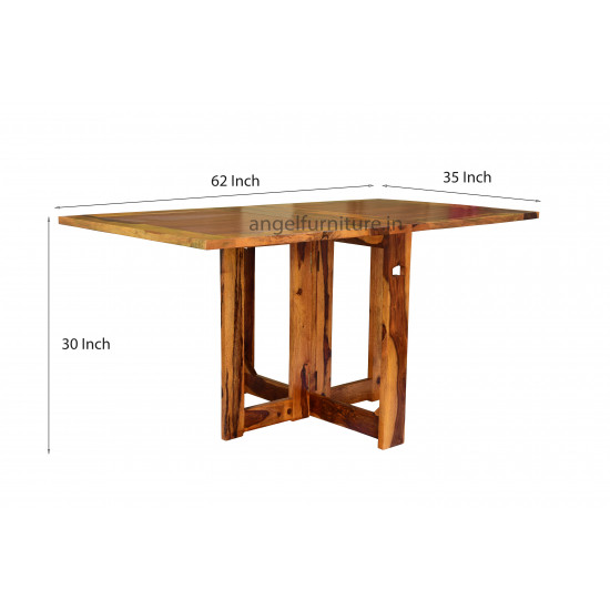 Sheesham Wood Folding Dining Table Plain Top - Honey