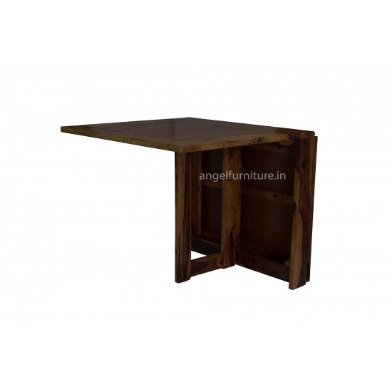 Sheesham Wood Folding Dining Table Plain Top - Walnut