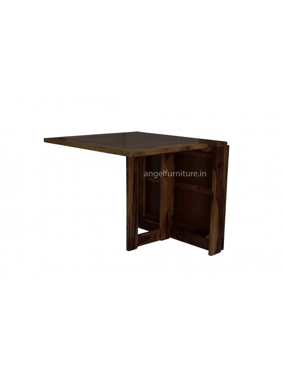 Sheesham Wood Folding Dining Table Plain Top - Walnut