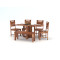 Angel's Solid Sheesham Wood Six Seater Dining Set with Folding Table and Bench (Six Seater, Honey Finish)