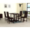 Stripped Design Four Seater Dining Set With Foldable Dining Table in Walnut Finish