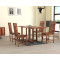 Stripped Design Four Seater Dining Set With Foldable Dining Table in Honey Finish