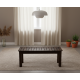 Diner Dining Bench Stripped Top | Hallway Bench (Walnut Finish)
