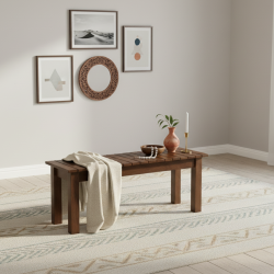 Diner Dining Bench Stripped Top | Hallway Bench (Honey Finish)