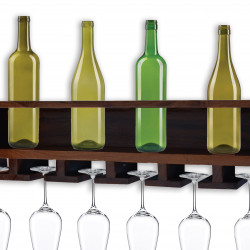 Wall Mounting Sheesham Wood Wine Rack - Walnut Finish