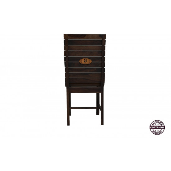 Frazer Stripped Sheesham Wood Dinning Chair (Set Of 2) In Walnut Finish