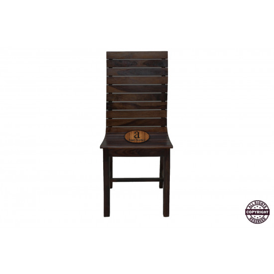 Frazer Stripped Sheesham Wood Dinning Chair (Set Of 2) In Walnut Finish