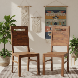 Everson Sheesham Wood dining chair (Set of 2) In Honey Finish