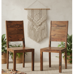 Dallas Sheesham Wood dining chair (Set of 2) In Honey Finish