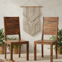 Dallas Sheesham Wood dining chair (Set of 2) In Honey Finish