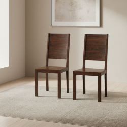 Dallas Sheesham Wood dining chair (Set of 2) In Walnut Finish