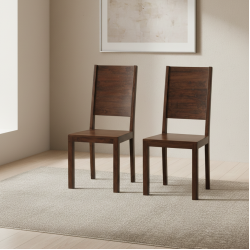 Dallas Sheesham Wood dining chair (Set of 2) In Walnut Finish