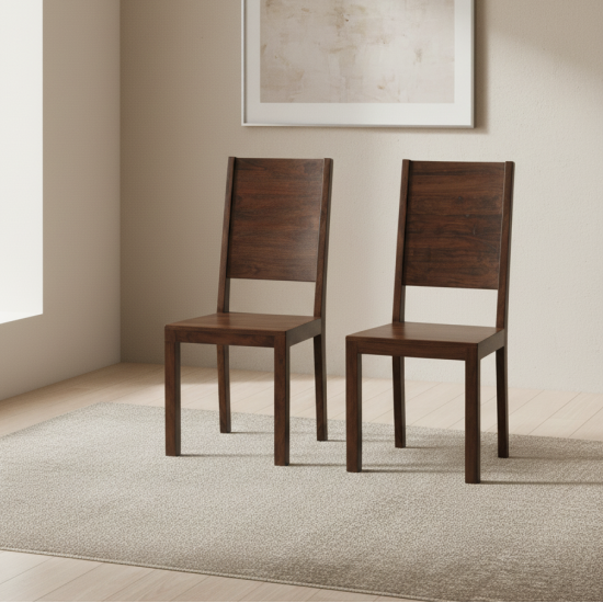 Dallas Sheesham Wood dining chair (Set of 2) In Walnut Finish Dallas Sheesham Wood dining chair (Set of 2) In Walnut Finish