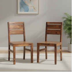Pearl Sheesham Wood dining chair (Set of 2) In Honey Finish