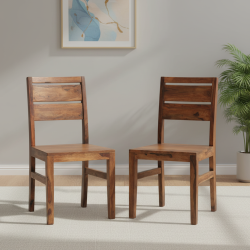 Pearl Sheesham Wood dining chair (Set of 2) In Honey Finish