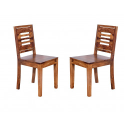 Angel's Kitchener Solid Sheesham Wood Dining Chairs Set of 2 In Honey Finish