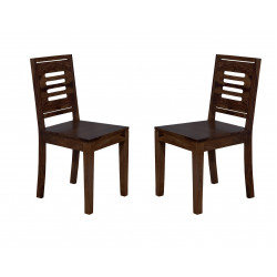 Angel's Kitchener Solid Sheesham Wood Dining Chairs Set of 2 In Walnut Finish