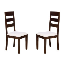 Angel's Waterloo Solid Sheesham Wood Dining Chairs Set of 2 In Walnut Finish