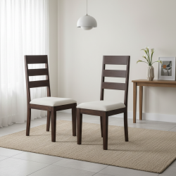 Waterloo Dining Chairs Set of 2 In Walnut Finish