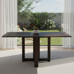 Folding Dining Table Stripped Top - Walnut