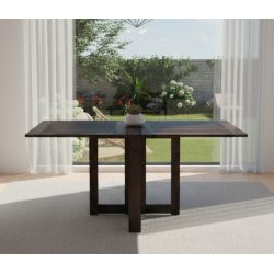 Folding Dining Table Stripped Top - Walnut
