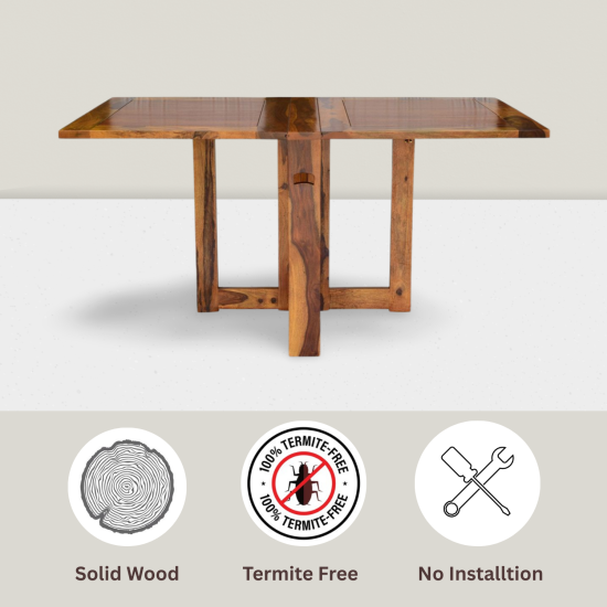 Folding Dining Table Plain Top - Honey