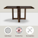 Folding Dining Table Plain Top - Walnut