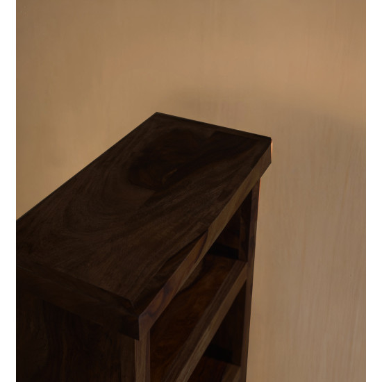 Space Saver Simply Designed Sheesham Wood Bookshelf (Walnut)