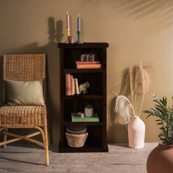 Space Saver Simply Designed Sheesham Wood Bookshelf (Walnut)