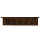 Solid Sheesham Wood floating Wall Mounted Shelf With Coat Hook (Walnut Finish)