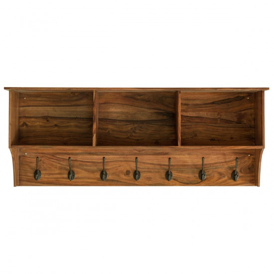 Sheesham Wood Wall Hanging Storage Shelf (Honey)