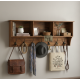 Sheesham Wood Wall Hanging Storage Shelf (Honey)