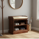 Solid Sheesham Wood Open Space saver Shoerack with removable shelf (Honey) Solid Sheesham Wood Open Space saver Shoerack with removable shelf (Honey)