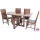 Modish Solid Sheesham Wood Four Seater Dining Table Set (Teak Finish) Folding Dining Table