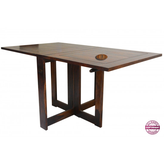 Modish Solid Sheesham Wood Six Seater Dining Table Set (Teak Finish) 