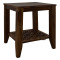 Clydebank Carved net Side Table in Walnut Finish