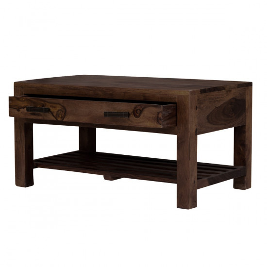 Briggs Coffee Table with Storage drawer in Walnut Finish