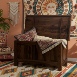 Florence storage blanket box in walnut finish