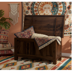 Florence storage blanket box in walnut finish