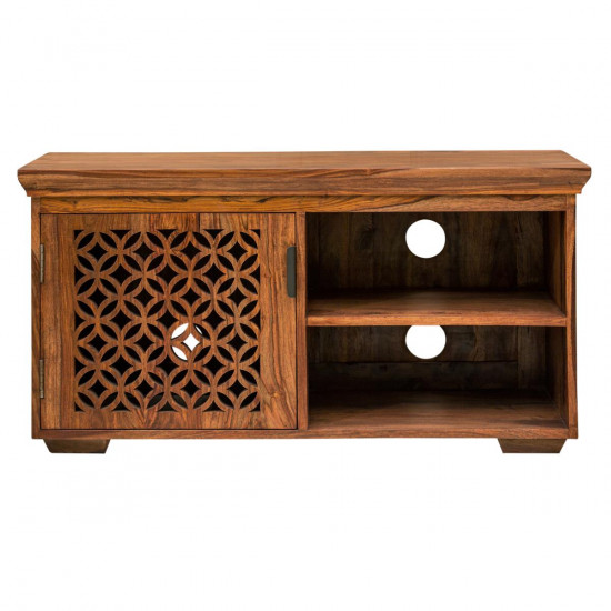 Nibley carved net tv unit in honey finish Nibley carved net tv unit in honey finish