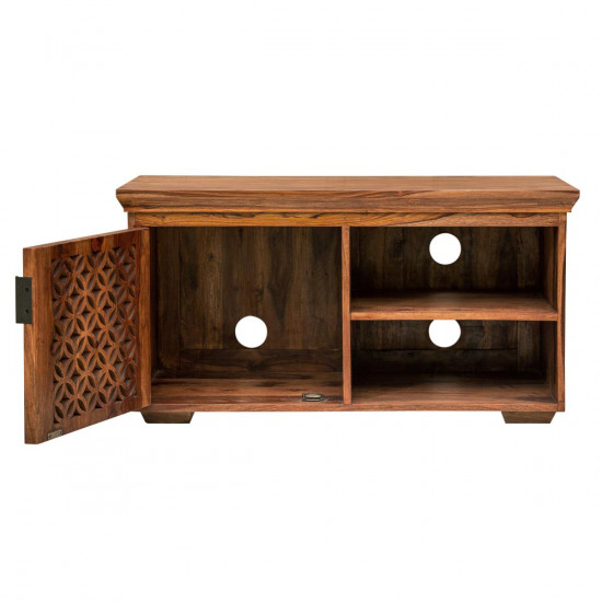 Nibley carved net tv unit in honey finish Nibley carved net tv unit in honey finish