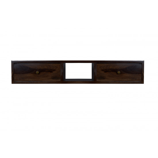 Lublin wallshelf | tv unit with two drawer in Walnut finish