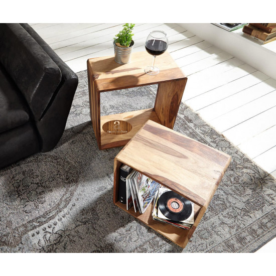 Hamilton Nested Cube - Side Table Honey Finish