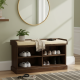 Hallway Shoerack Open Storage Seat in Walnut finish