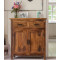 Lowboy storage cabinet with two drawer in honey finish