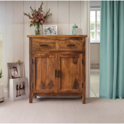 Lowboy storage cabinet honey finish