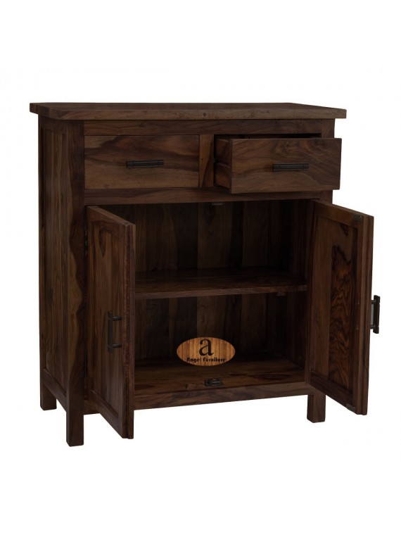 Angel's Lowboy storage with two drawer in walnut finish