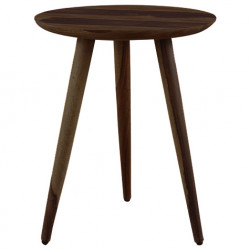 Solid Sheesham Wood Tripod End Table | Stool | Side Table | Corner Table | Sofa Side Table (Walnut)