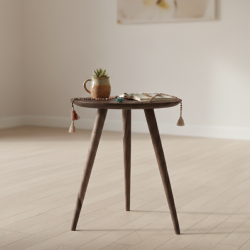 Tripod Stool Walnut Finish