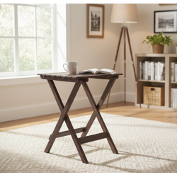 Latt Folding Patio Table (Walnut) 